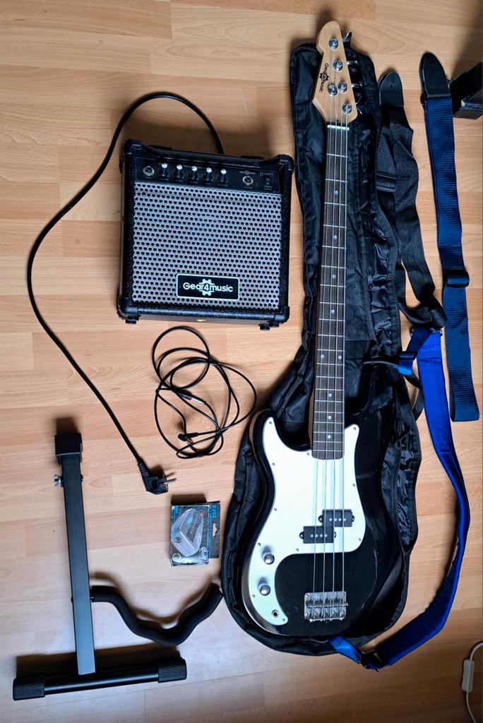 Linkshandige Basgitaar Set - Compleet voor Beginners!, Muziek en Instrumenten, Snaarinstrumenten | Gitaren | Bas, Gebruikt, Elektrisch
