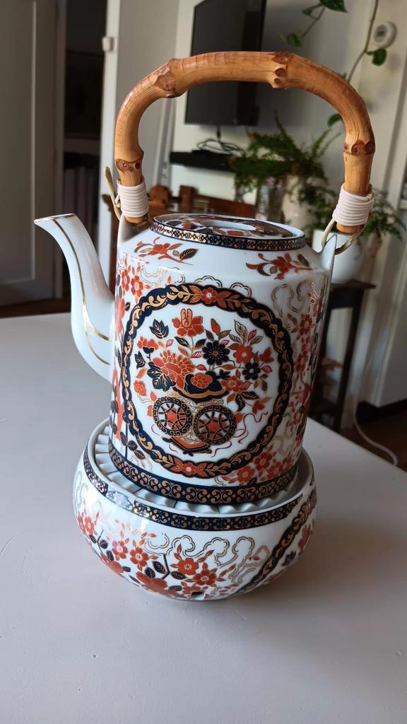 Theepot en warmhouder gold kabuki., Antiek en Kunst, Antiek | Servies los, Ophalen of Verzenden