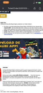 Bright nights walibi undated ticket, Tickets en Kaartjes, Eén persoon, Ticket of Toegangskaart