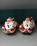 Twee Kerstmannen - Waxinelichthouders, Ophalen of Verzenden, Zo goed als nieuw