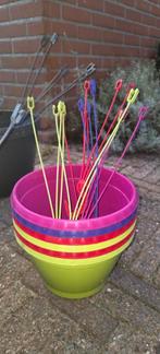 10 diverse hangpotten, Tuin en Terras, Ophalen, Minder dan 30 cm, Minder dan 60 cm, Rond