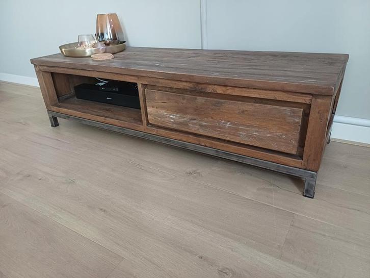 Massief Teak TV Meubel Venetië, Huis en Inrichting, Kasten | Televisiemeubels, Zo goed als nieuw, Minder dan 100 cm, 100 tot 150 cm