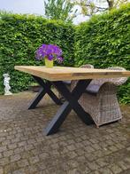 tafel van steigerhout, industriële tafel met stalen onderste, Hobby en Vrije tijd, Nieuw, Ophalen of Verzenden