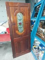 Merbau Voordeur met Glas-in-lood, Ophalen of Verzenden