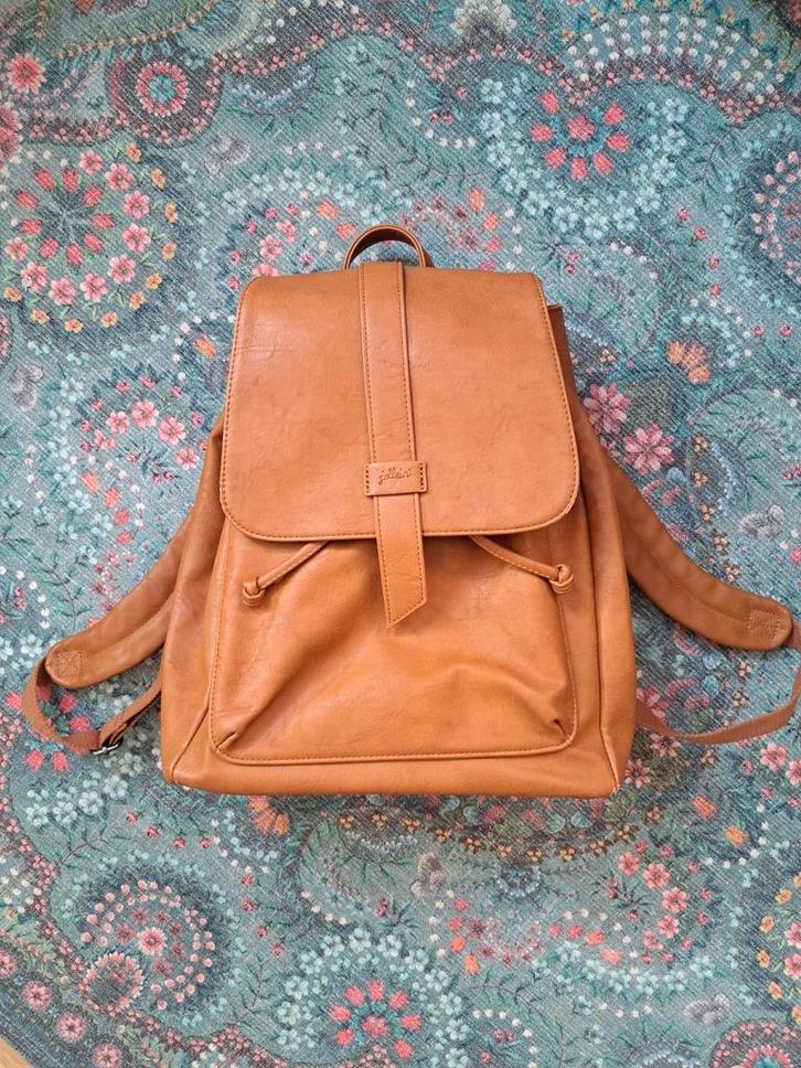 Jollein cognac kleur luiertas rugtas met toebehoren, Kinderen en Baby's, Luiertassen, Gebruikt, Ophalen of Verzenden