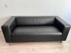 2x 2 Zits Klippan zwart leren bank, Ophalen, 150 tot 200 cm, Tweepersoons, Zo goed als nieuw