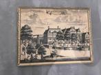 Oud klassiek antiek schilderij klooster uniek vintage print, Antiek en Kunst, Kunst | Schilderijen | Klassiek, Ophalen of Verzenden