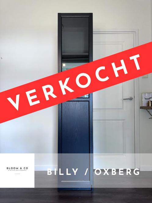 BILLY / OXBERG Ikea merk | By Bloom & Co, Huis en Inrichting, Kasten | Vitrinekasten, Gebruikt, 200 cm of meer, Minder dan 50 cm