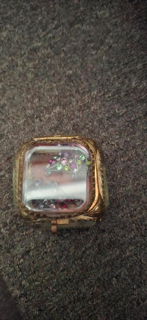 Antiek Sieradendoosje met Fluweel, Antiek en Kunst, Antiek | Overige Antiek, Ophalen of Verzenden