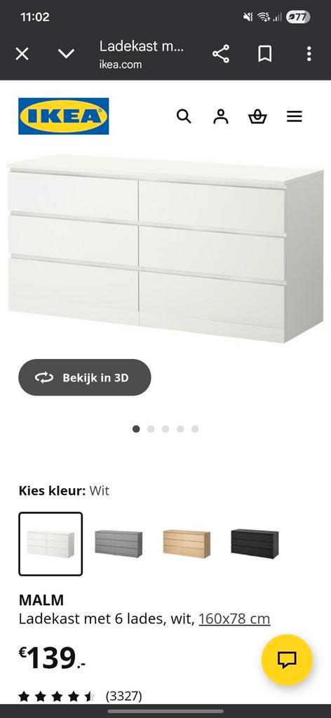 2x Nieuwe IKEA Malm ladekast wit - Doe een bod!, Huis en Inrichting, Kasten | Ladekasten, Nieuw, Overige materialen, 5 laden of meer
