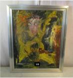 Mooi Abstract Geschilderd Werk 'de Verschrikking' - gesign, Ophalen of Verzenden