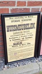 Toffe antieke affiches vanuit België van openbare verkooping, Verzamelen, Merken en Reclamevoorwerpen, Ophalen, Reclamebord, Gebruikt