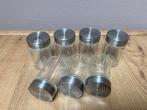 7 Kruidenpotjes van glas, Huis en Inrichting, Keuken | Keukenbenodigdheden, Ophalen of Verzenden, Zo goed als nieuw
