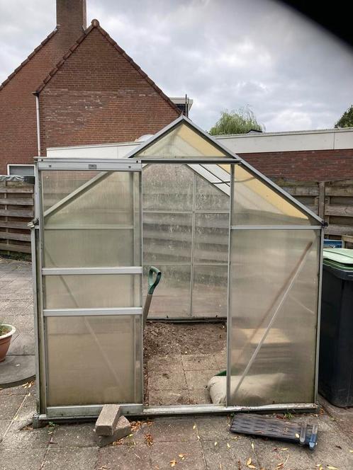 Deuba Aluminium kas 5,85 m³ met dakraam, regengoot/fundering, Tuin en Terras, Kassen, Gebruikt, Kweekkas, Aluminium, Polycarbonaat