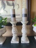 4x zware betonnen kandelaars, Ophalen, Overige materialen, 25 tot 50 cm, Zo goed als nieuw