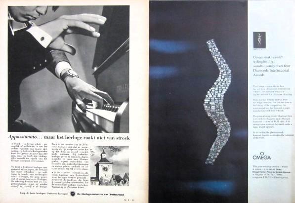 27 vintage advertenties reclames horloges 1954 horloge Omega, Verzamelen, Merken en Reclamevoorwerpen, Gebruikt, Overige typen