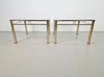 Set 2 Vintage salontafel chroom messing Fratelli Orsenigo 70, Ophalen, 100 tot 150 cm, N, Regency vintage