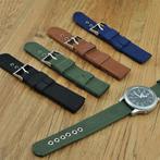 Canvas horlogebandje band zwarte blauwe bruine, Verzenden, Nieuw
