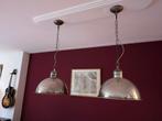 Twee messing hanglampen Riviera Maison, Huis en Inrichting, Lampen | Hanglampen, Ophalen, Gebruikt, Minder dan 50 cm