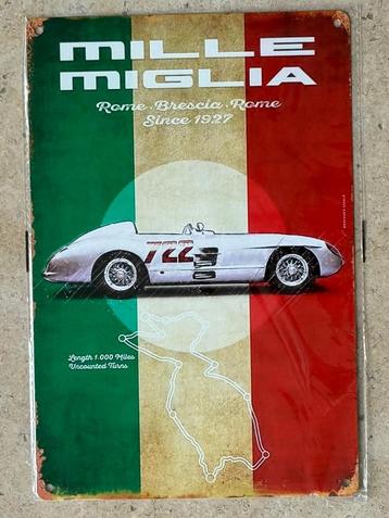 Vintage Mille Miglia / Mercedes Benz 300 SL 722 metalen bord beschikbaar voor biedingen