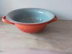 Vintage oranje emaille vergiet doorsnee 28 cm., Ophalen, Overige materialen