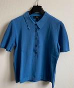 Mart Visser gebreide polo blauw, Maat 42/44 (L), Ophalen of Verzenden, Zo goed als nieuw, Korte mouw