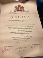 Oud Diploma Verkeerspolitie Amsterdam 1949, Ophalen of Verzenden