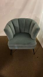Art Deco Armchair - Hemelsblauw Velvet met Elegante Fan-Rug, Huis en Inrichting, Stoelen, Ophalen, Overige kleuren, Art deco, Zo goed als nieuw