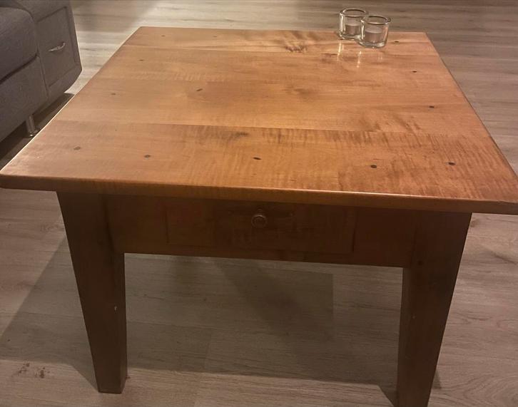 Houten Salontafel met Lade, Huis en Inrichting, Tafels | Salontafels, Gebruikt, Minder dan 50 cm, 50 tot 100 cm, 50 tot 100 cm
