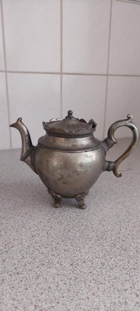 Antieke Tinnen Theepot, Antiek en Kunst, Antiek | Tin, Ophalen of Verzenden
