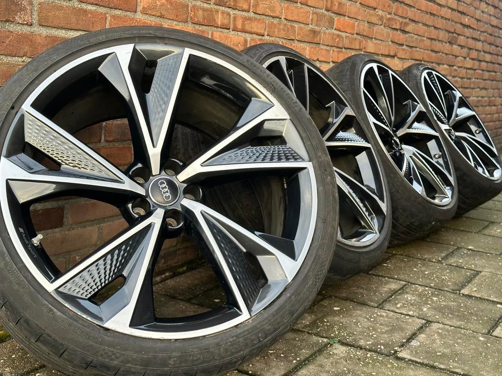 Originele 22” Audi Sport Velgen RS6 RS7 C8 ET19 TPMS, Gebruikt, 285 mm, Banden en Velgen, Overige maten