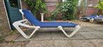 Lig | Strand | Tuinstoel | Blauw wit met drie standen, Ophalen, Gebruikt, Kunststof, Stapelbaar