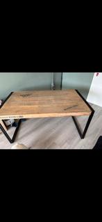 Industriële Eettafel met Stalen Poten, Huis en Inrichting, Tafels | Salontafels, Ophalen, Gebruikt, 100 tot 150 cm, Rechthoekig