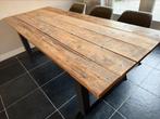 Steigerhouten eettafel incl. bijbehorende bank, Ophalen, Gebruikt, 200 cm of meer, 50 tot 100 cm