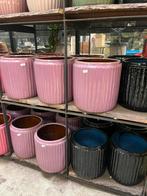 Super leuke kleurige geglazuurde potten, Tuin en Terras, Bloempotten, Rond, Nieuw, Minder dan 40 cm, Aardewerk