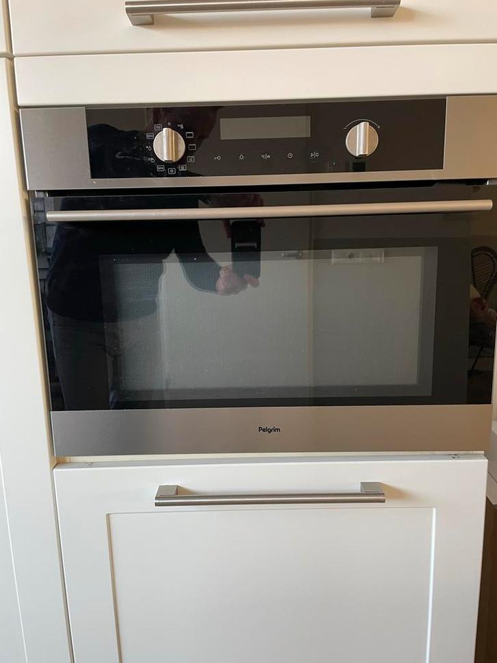 Pelgrim MAC524RVS Oven met Magnetronfunctie, Witgoed en Apparatuur, Ovens, Gebruikt, Inbouw, Oven, 45 tot 60 cm, Hete lucht, Magnetronfunctie