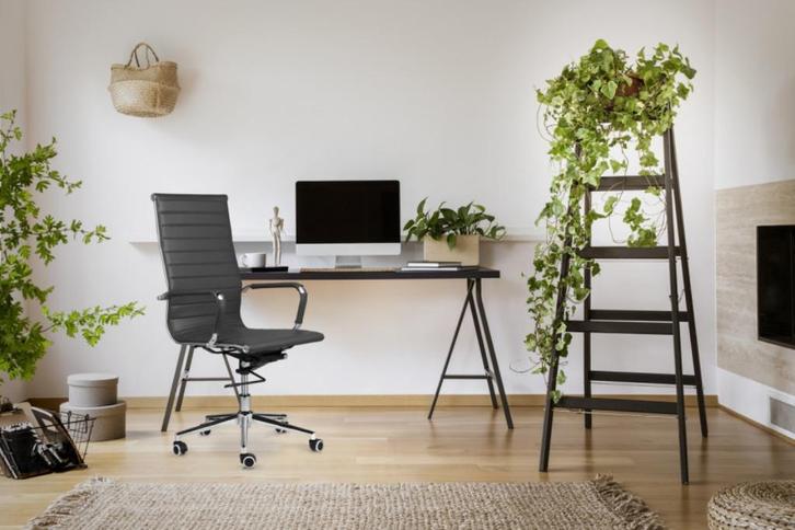 Bureaustoel Brisbane Leer, Huis en Inrichting, Bureaustoelen, Nieuw, Zwart, Ophalen of Verzenden