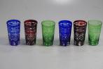Mooie vintage brocante drinkglazen van Boheems geslepen glas, Ophalen of Verzenden