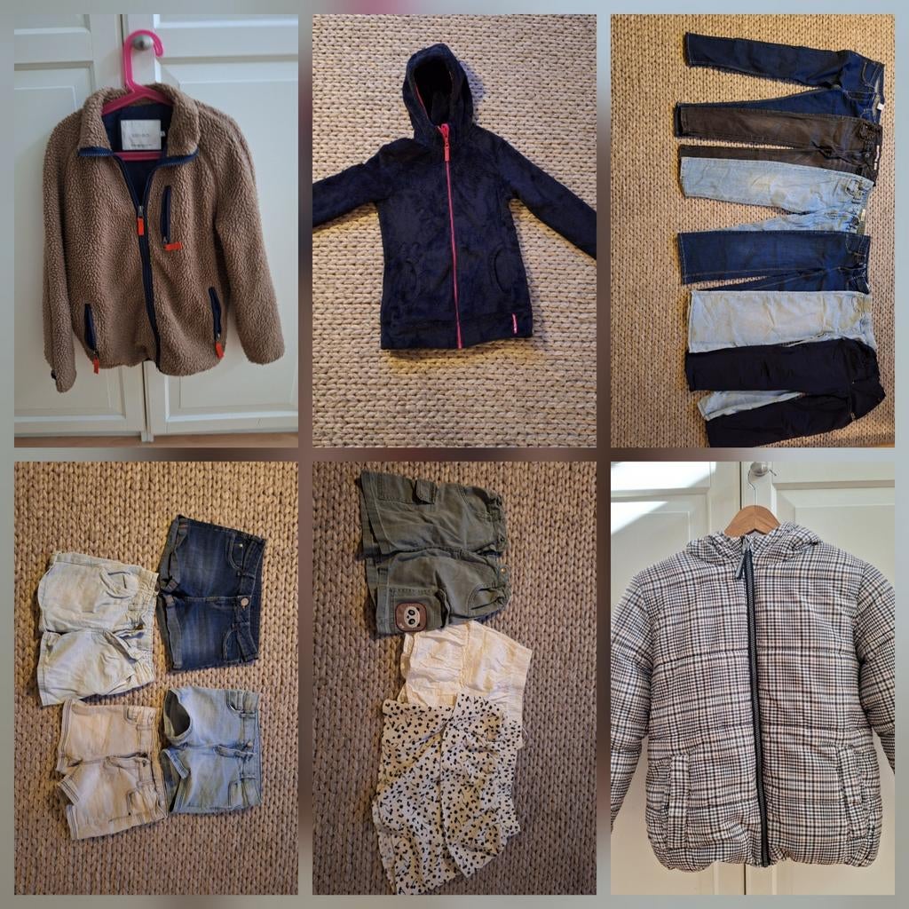 Kleding pakket 140 meisje met jasssen, broeken, rokjes etc., Ophalen of Verzenden, Gebruikt, WE Fashion, Meisje