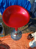 Rode barkruk met metalen voet, Ophalen of Verzenden