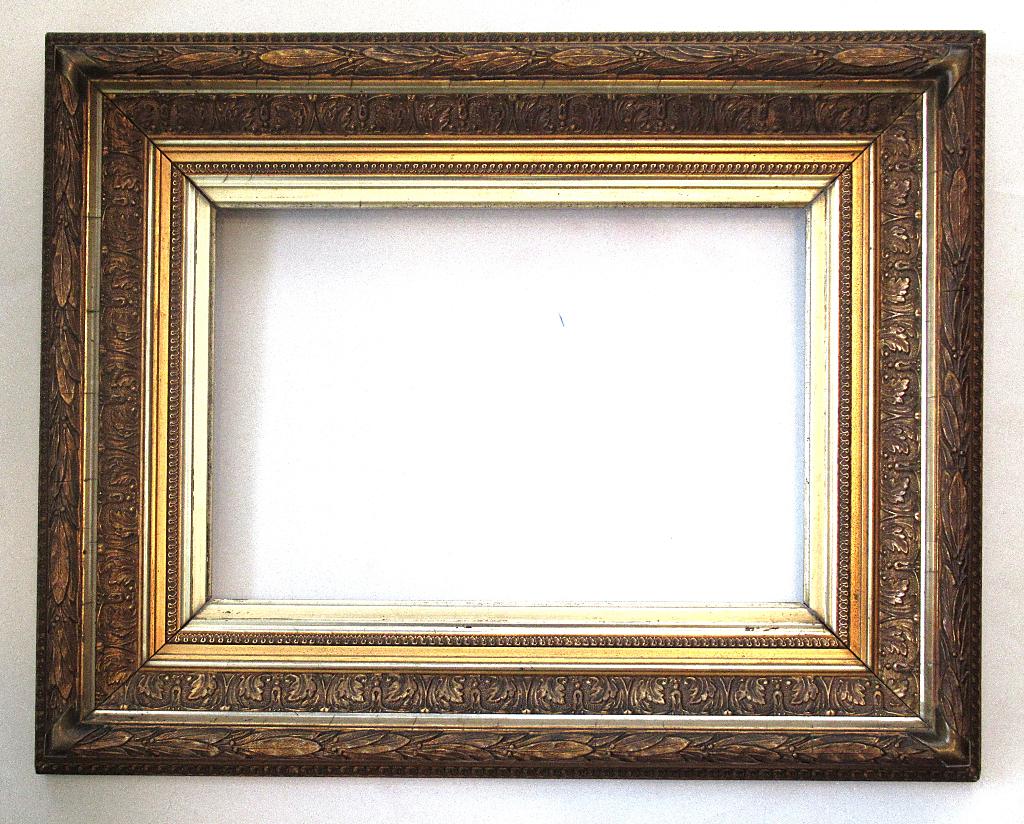 Antieke brocante houten schilderijlijst, 19e eeuw., Minder dan 50 cm, Gebruikt, 50 tot 75 cm, Ophalen of Verzenden