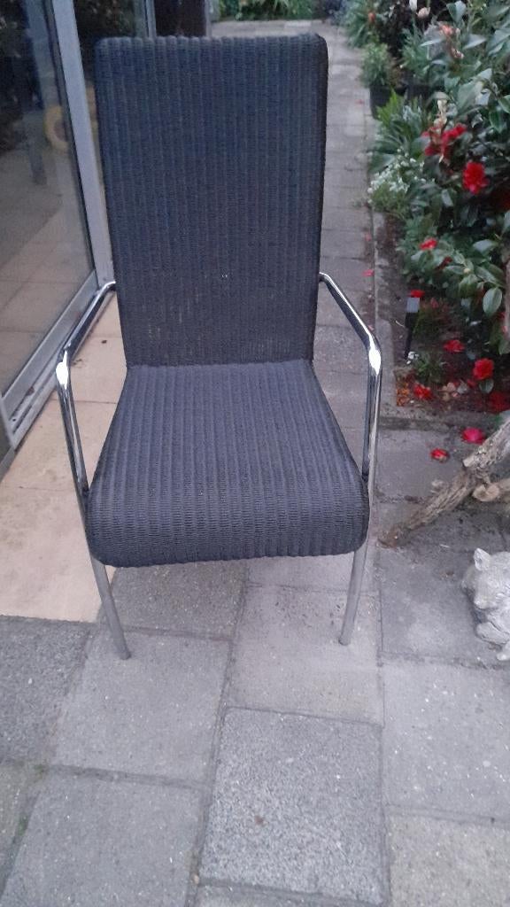 Elegante Lloyd Loom stoelen, Huis en Inrichting, Ophalen, Zwart, Riet of Rotan, Zo goed als nieuw