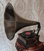 78 toeren hoorn grammofoon his masters voice koper hoorn, Ophalen of Verzenden