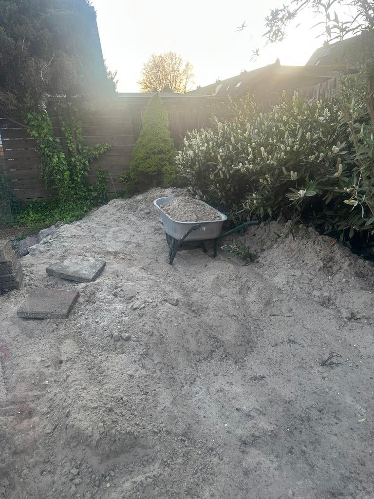 Gratis af te halen: Ophoogzand / Straatzand, Tuin en Terras, Zand, Ophalen, Gebruikt, Straatzand