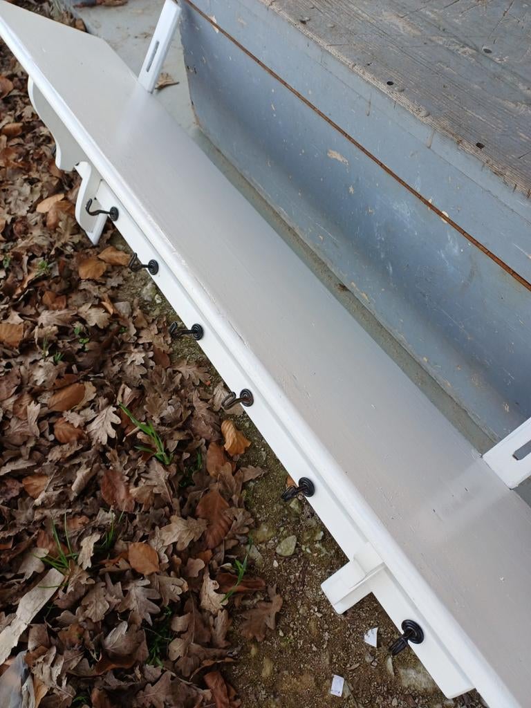 2 oude Brocant Frans Regaal/Keuken Plank/Kapstok, Antiek en Kunst, Ophalen of Verzenden