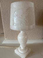 Vintage albasten tafellamp, Huis en Inrichting, Overige materialen, Ophalen of Verzenden, Zo goed als nieuw, Crème