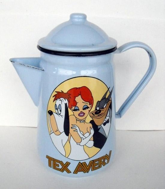 Koffiepot Emaille Droopy Tex Avery Demons Merveilles NIEUW, Verzamelen, Ophalen of Verzenden, Overige figuren, Nieuw, Beeldje of Figuurtje