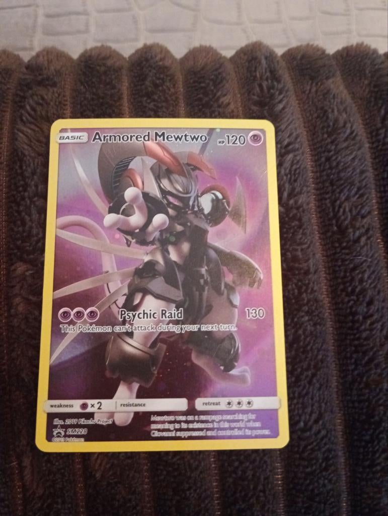 Armored Mewtwo SMS228 Pokémon Kaart - Promo Foil, Ophalen of Verzenden, Zo goed als nieuw, Losse kaart, Foil