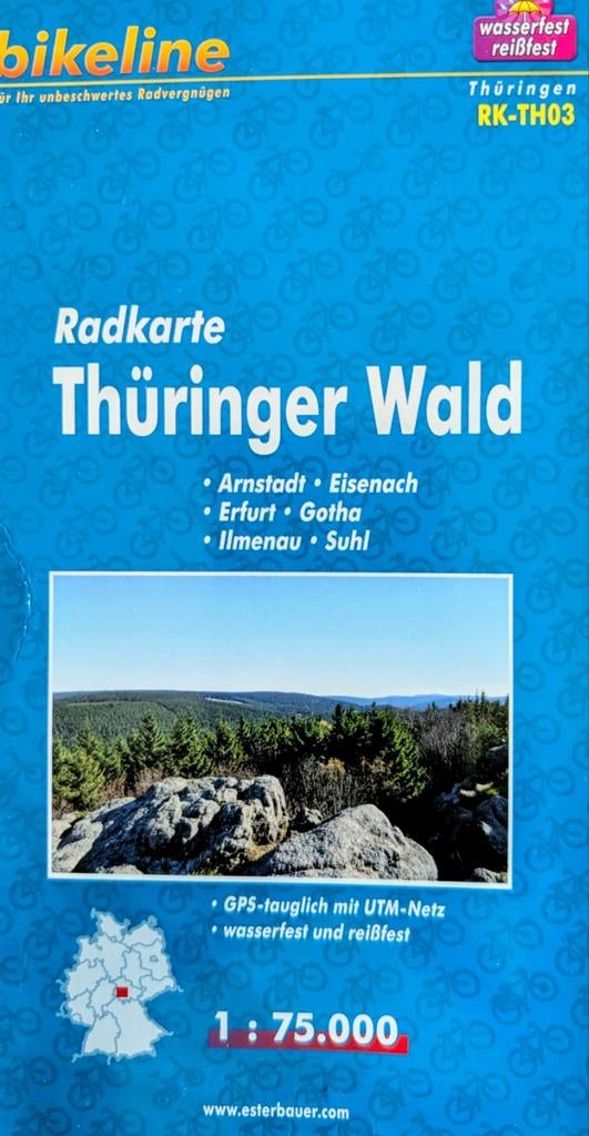 Fietskaart Thüringer Wald, Ophalen of Verzenden, Zo goed als nieuw, 2000 tot heden, Landkaart