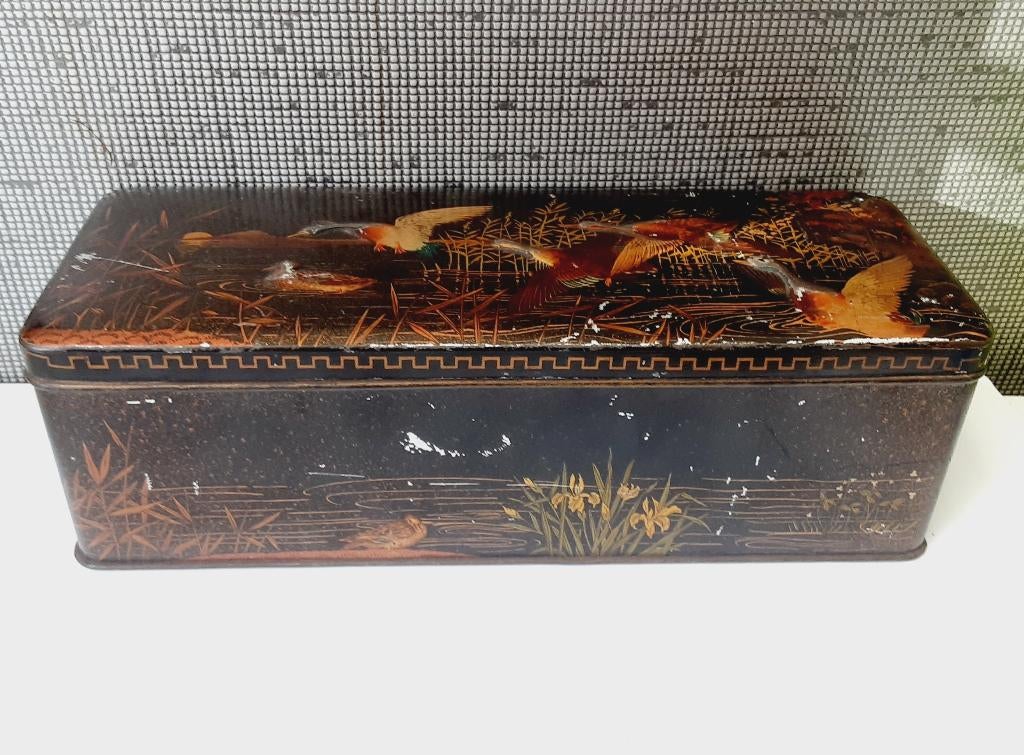 vintage japanse ontbijtkoek blik, Verzamelen, Blikken, Ophalen of Verzenden, Gebruikt, Overige